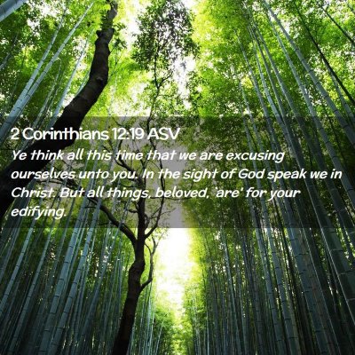 Picture 02 - 2 Corinthians 12:19 ASV - Ye think all this time that we are excusing - Bible Verse Picture