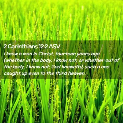 Picture 02 - 2 Corinthians 12:2 ASV - I know a man in Christ, fourteen years ago - Bible Verse Picture