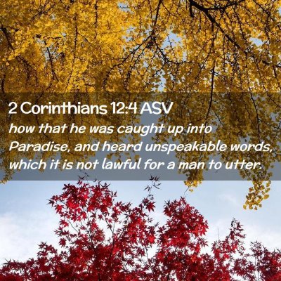 Picture 02 - 2 Corinthians 12:4 ASV - how that he was caught up into Paradise, and - Bible Verse Picture