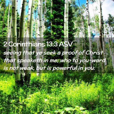 Picture 02 - 2 Corinthians 13:3 ASV - seeing that ye seek a proof of Christ that - Bible Verse Picture