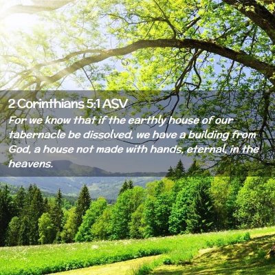 Picture 02 - 2 Corinthians 5:1 ASV - For we know that if the earthly house of our - Bible Verse Picture