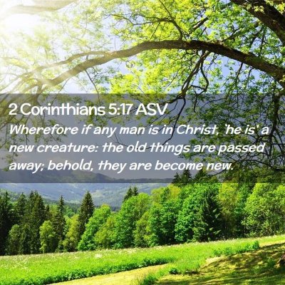 Picture 02 - 2 Corinthians 5:17 ASV - Wherefore if any man is in Christ, `he is' a new - Bible Verse Picture