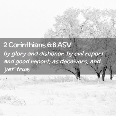 Picture 02 - 2 Corinthians 6:8 ASV - by glory and dishonor, by evil report and good - Bible Verse Picture