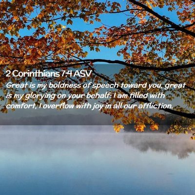 Picture 02 - 2 Corinthians 7:4 ASV - Great is my boldness of speech toward you, great - Bible Verse Picture