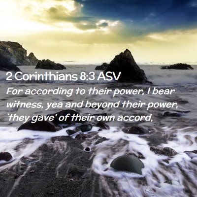 Picture 02 - 2 Corinthians 8:3 ASV - For according to their power, I bear witness, yea - Bible Verse Picture