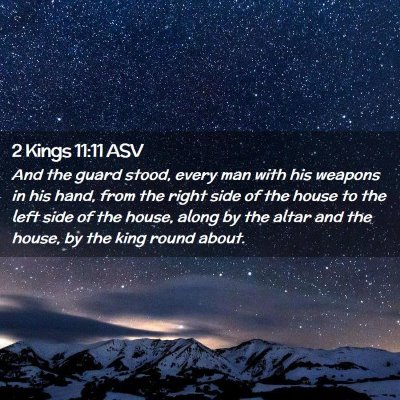 Picture 02 - 2 Kings 11:11 ASV - And the guard stood, every man with his weapons - Bible Verse Picture