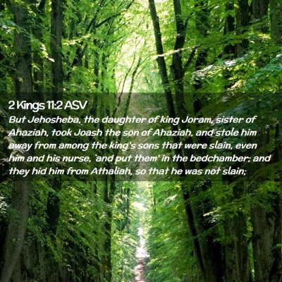 Picture 02 - 2 Kings 11:2 ASV - But Jehosheba, the daughter of king Joram, sister - Bible Verse Picture