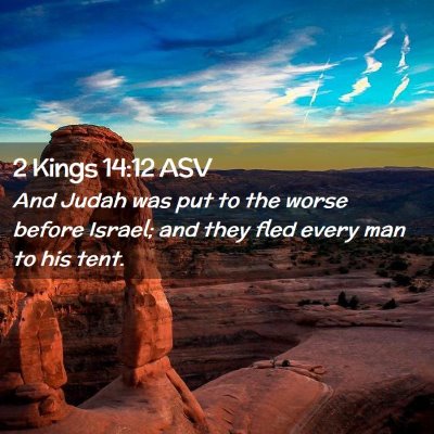 Picture 02 - 2 Kings 14:12 ASV - And Judah was put to the worse before Israel; and - Bible Verse Picture