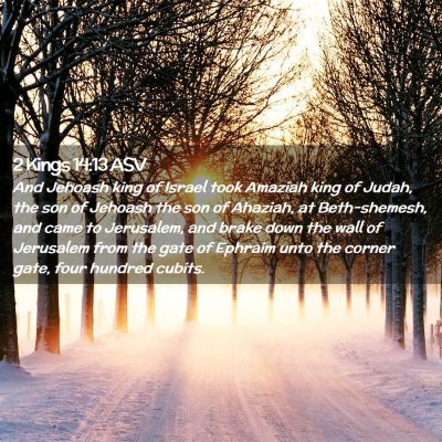 Picture 02 - 2 Kings 14:13 ASV - And Jehoash king of Israel took Amaziah king of - Bible Verse Picture