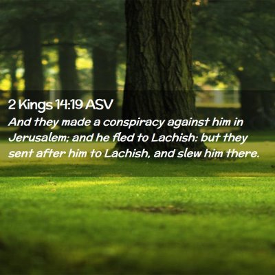 Picture 02 - 2 Kings 14:19 ASV - And they made a conspiracy against him in - Bible Verse Picture