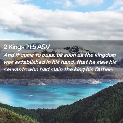 Picture 02 - 2 Kings 14:5 ASV - And it came to pass, as soon as the kingdom was - Bible Verse Picture
