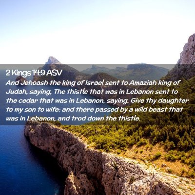 Picture 02 - 2 Kings 14:9 ASV - And Jehoash the king of Israel sent to Amaziah - Bible Verse Picture