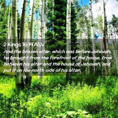 Picture 02 - 2 Kings 16:14 ASV - And the brazen altar, which was before Jehovah, - Bible Verse Picture