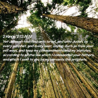 Picture 02 - 2 Kings 17:13 ASV - Yet Jehovah testified unto Israel, and unto - Bible Verse Picture