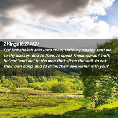 Picture 02 - 2 Kings 18:27 ASV - But Rabshakeh said unto them, Hath my master sent - Bible Verse Picture