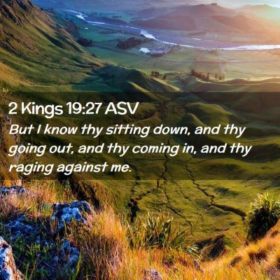 Picture 02 - 2 Kings 19:27 ASV - But I know thy sitting down, and thy going out, - Bible Verse Picture