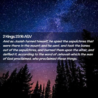 Picture 02 - 2 Kings 23:16 ASV - And as Josiah turned himself, he spied the - Bible Verse Picture
