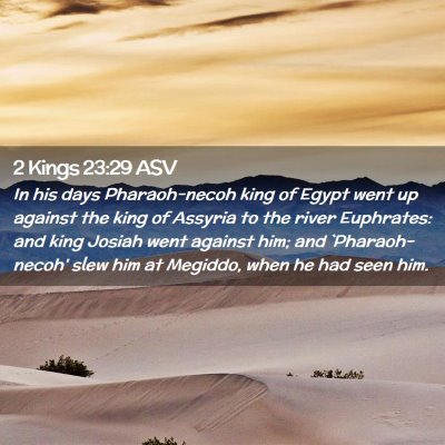 Picture 02 - 2 Kings 23:29 ASV - In his days Pharaoh-necoh king of Egypt went up - Bible Verse Picture
