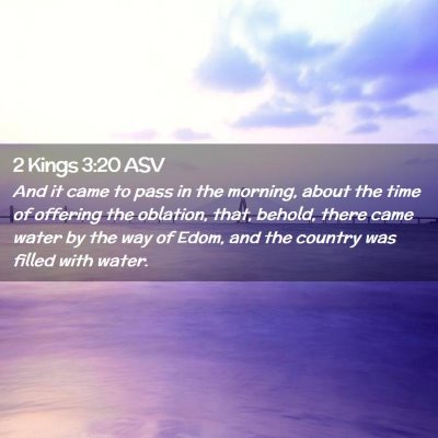 Picture 02 - 2 Kings 3:20 ASV - And it came to pass in the morning, about the - Bible Verse Picture
