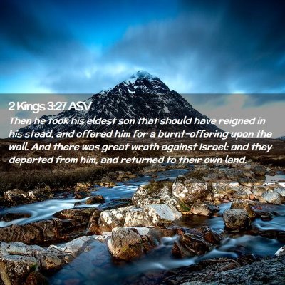 Picture 02 - 2 Kings 3:27 ASV - Then he took his eldest son that should have - Bible Verse Picture