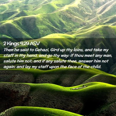Picture 02 - 2 Kings 4:29 ASV - Then he said to Gehazi, Gird up thy loins, and - Bible Verse Picture