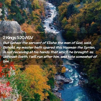 Picture 02 - 2 Kings 5:20 ASV - But Gehazi the servant of Elisha the man of God, - Bible Verse Picture