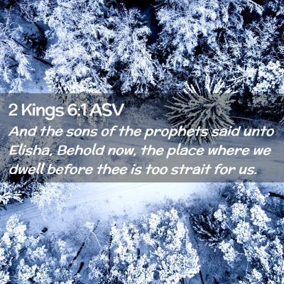 Picture 02 - 2 Kings 6:1 ASV - And the sons of the prophets said unto Elisha, - Bible Verse Picture