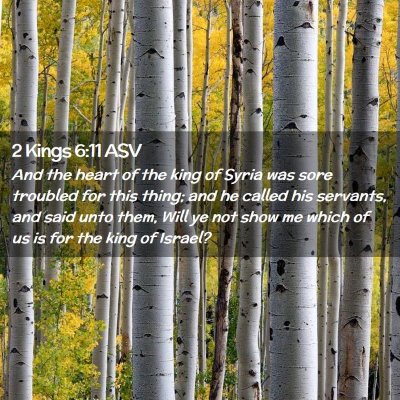 Picture 02 - 2 Kings 6:11 ASV - And the heart of the king of Syria was sore - Bible Verse Picture
