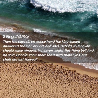 Picture 02 - 2 Kings 7:2 ASV - Then the captain on whose hand the king leaned - Bible Verse Picture