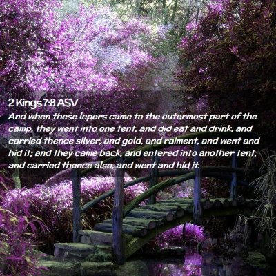 Picture 02 - 2 Kings 7:8 ASV - And when these lepers came to the outermost part - Bible Verse Picture