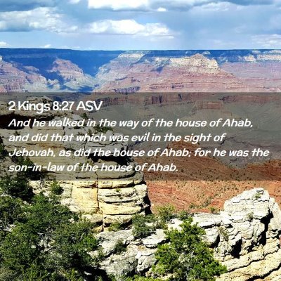 Picture 02 - 2 Kings 8:27 ASV - And he walked in the way of the house of Ahab, - Bible Verse Picture