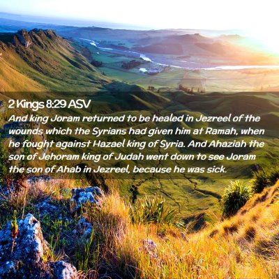 Picture 02 - 2 Kings 8:29 ASV - And king Joram returned to be healed in Jezreel - Bible Verse Picture