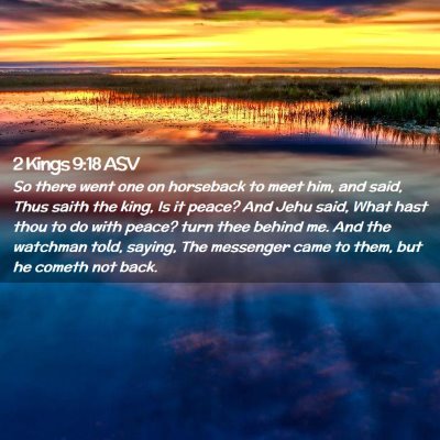 Picture 02 - 2 Kings 9:18 ASV - So there went one on horseback to meet him, and - Bible Verse Picture