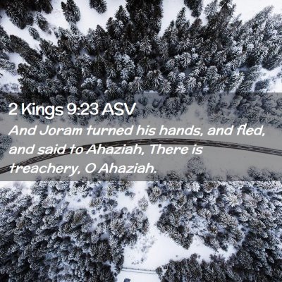 Picture 02 - 2 Kings 9:23 ASV - And Joram turned his hands, and fled, and said to - Bible Verse Picture