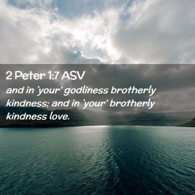 Picture 02 - 2 Peter 1:7 ASV - and in `your' godliness brotherly kindness; and - Bible Verse Picture
