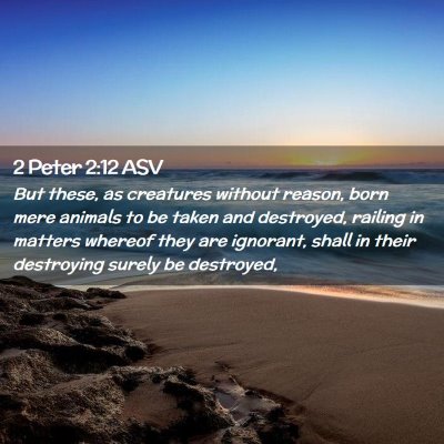 Picture 02 - 2 Peter 2:12 ASV - But these, as creatures without reason, born mere - Bible Verse Picture