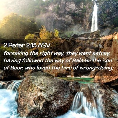 Picture 02 - 2 Peter 2:15 ASV - forsaking the right way, they went astray, having - Bible Verse Picture