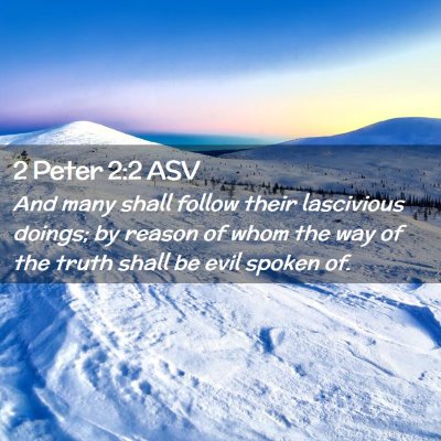 Picture 02 - 2 Peter 2:2 ASV - And many shall follow their lascivious doings; by - Bible Verse Picture