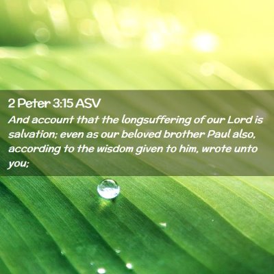 Picture 02 - 2 Peter 3:15 ASV - And account that the longsuffering of our Lord is - Bible Verse Picture