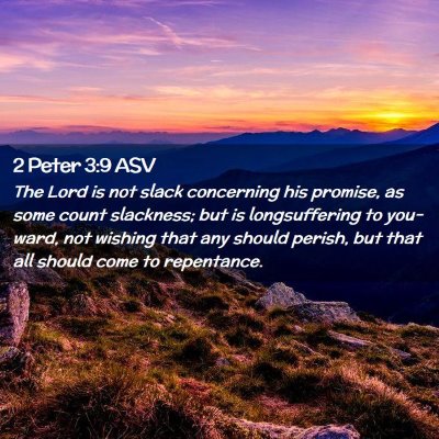 Picture 02 - 2 Peter 3:9 ASV - The Lord is not slack concerning his promise, as - Bible Verse Picture