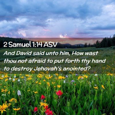 Picture 02 - 2 Samuel 1:14 ASV - And David said unto him, How wast thou not afraid - Bible Verse Picture