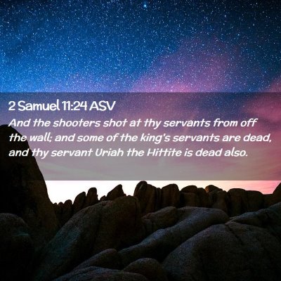 Picture 02 - 2 Samuel 11:24 ASV - And the shooters shot at thy servants from off - Bible Verse Picture