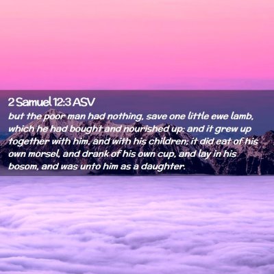 Picture 02 - 2 Samuel 12:3 ASV - but the poor man had nothing, save one little ewe - Bible Verse Picture