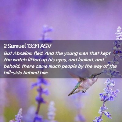 Picture 02 - 2 Samuel 13:34 ASV - But Absalom fled. And the young man that kept the - Bible Verse Picture