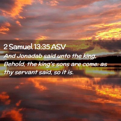 Picture 02 - 2 Samuel 13:35 ASV - And Jonadab said unto the king, Behold, the - Bible Verse Picture
