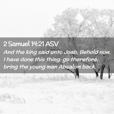 Picture 02 - 2 Samuel 14:21 ASV - And the king said unto Joab, Behold now, I have - Bible Verse Picture