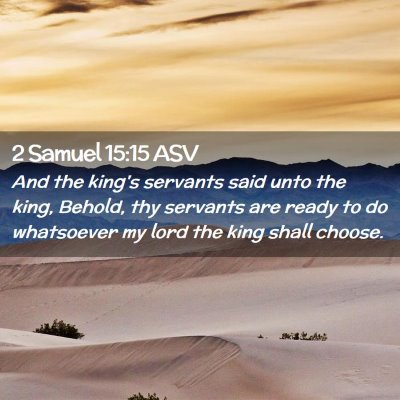 Picture 02 - 2 Samuel 15:15 ASV - And the king's servants said unto the king, - Bible Verse Picture