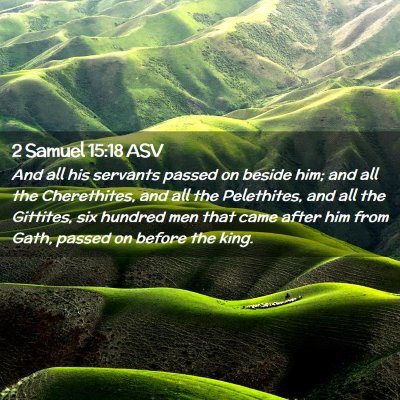 Picture 02 - 2 Samuel 15:18 ASV - And all his servants passed on beside him; and - Bible Verse Picture