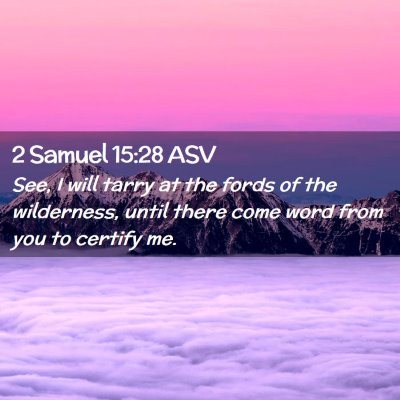 Picture 02 - 2 Samuel 15:28 ASV - See, I will tarry at the fords of the wilderness, - Bible Verse Picture
