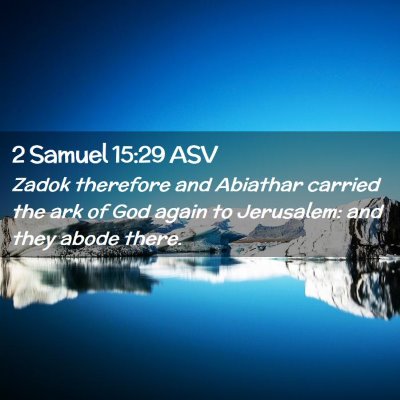 Picture 02 - 2 Samuel 15:29 ASV - Zadok therefore and Abiathar carried the ark of - Bible Verse Picture